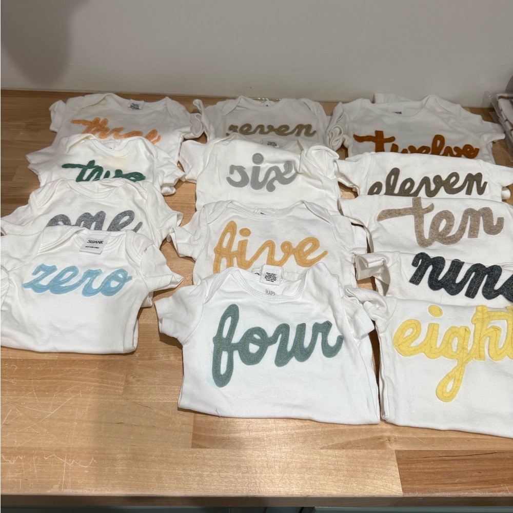 Swanky Shank Baby Monthly Milestone Bodysuits